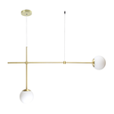 Ver imagem 1 de Luminária Pendente Thin Dourado Polido 2 Globo Vidro Spotline