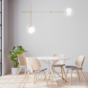 Ver imagem 2 de Luminária Pendente Thin Dourado Polido 2 Globo Vidro Spotline