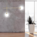 Ver imagem 3 de Luminária Pendente Thin Dourado Polido 2 Globo Vidro Spotline