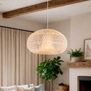 Ver mais imagens de Pendente em Fibra Rattan Natural 44cm Quarto Briss FIB07