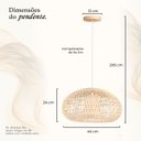 Ver imagem 7 de Pendente em Fibra Rattan Natural 44cm Quarto Briss FIB07
