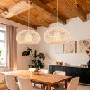 Ver imagem 5 de Pendente em Fibra Rattan Natural 44cm Quarto Briss FIB07