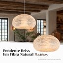 Ver imagem 2 de Pendente em Fibra Rattan Natural 44cm Quarto Briss FIB07