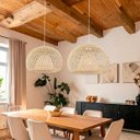 Ver imagem 2 de Pendente em Fibra Rattan Natural 44 X 32 Quarto Fib07