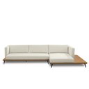 Ver imagem 1 de Sofá Sala de Estar Living Design Moderno 350cm Mesa Lateral Pés de Ferro Manacor Linho e Pu Bege/car