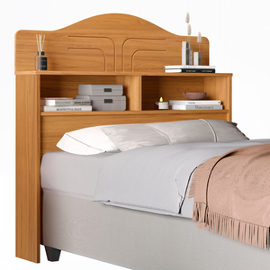Cabeceira Solteiro Cama Box Mdf 2 Compartimentos Práticos:nature