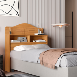Cabeceira Solteiro Cama Box Mdf 2 Compartimentos Práticos:nature - 2