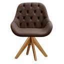 Ver imagem 4 de Poltrona Giratória de Madeira Cadeira Decorativa Sala, Escritório, Recepção Lua