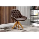 Ver imagem 1 de Poltrona Giratória de Madeira Cadeira Decorativa Sala, Escritório, Recepção Lua