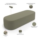 Ver imagem 5 de Cabeceira Cama Box Queen 160cm Lanna com Puff Recamier Doha W01 Bouclê Oliva - Lyam Decor
