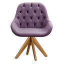 Ver imagem 4 de Poltrona Giratória de Madeira Cadeira Decorativa Sala, Escritório, Recepção Lua Roxo