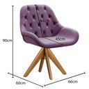 Ver imagem 3 de Poltrona Giratória de Madeira Cadeira Decorativa Sala, Escritório, Recepção Lua Roxo