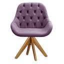 Ver imagem 4 de Poltrona Giratória de Madeira Cadeira Decorativa Sala, Escritório, Recepção Lua