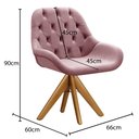 Ver imagem 3 de Poltrona Giratória de Madeira Cadeira Decorativa Sala, Escritório, Recepção Lua Rosa Rose