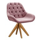 Ver imagem 2 de Poltrona Giratória de Madeira Cadeira Decorativa Sala, Escritório, Recepção Lua