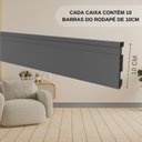 Ver imagem 6 de Kit Rodapé de PVC 10 Barras Frisadas de 10CMX15MMX2,40m com 24 Metros Lineares Permatti Cinza/Escuro