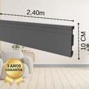 Ver imagem 5 de Kit Rodapé de PVC 10 Barras Frisadas de 10CMX15MMX2,40m com 24 Metros Lineares Permatti Cinza/Escuro