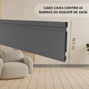 Ver imagem 6 de Kit Rodapé de PVC 10 Barras Frisadas de 15CMX15MMX2,40m com 24 Metros Lineares Permatti Cinza/Escuro