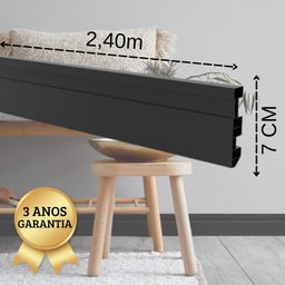 Kit Rodapé de Pvc 10 Barras com Canaletas de 7cmx15mmx2,40m Com 24 Metros Lineares Permatti	 - 4
