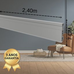 Kit Rodapé de Pvc 10 Barras Frisadas de 7cmx15mmx2,40m Com 24 Metros Lineares Permatti	 - 4