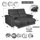 Ver imagem 2 de Sofá 2 Lugares 2,00m Retrátil e Reclinável Milano Bom Pastor Veludo Luxo Chumbo