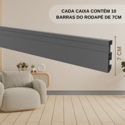 Kit Rodapé de Pvc 10 Barras Frisadas de 7cmx15mmx2,40m Com 24 Metros Lineares Permatti - 5