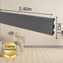 Ver imagem 5 de Kit Rodapé de PVC 10 Barras Frisadas de 7CMX15MMX2,40m com 24m Lineares Cinza/Escuro Permatti