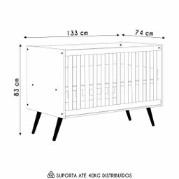 Berço Americano Mini Cama Retrô Q Encanto Branco - Qmovi - 4