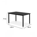 Ver imagem 2 de Conjunto Mesa Jasmim 1,20x0,80 Mdp C/4 Cadeiras Titanium Tampo Preto Tubo Preto