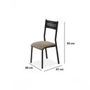 Ver imagem 3 de Conjunto Mesa Jasmim 1,20x0,80 Mdp C/4 Cadeiras Titanium Tampo Preto Tubo Preto