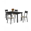 Ver imagem 1 de Conjunto Mesa Jasmim 1,20x0,80 Mdp C/4 Cadeiras Titanium Tampo Preto Tubo Preto