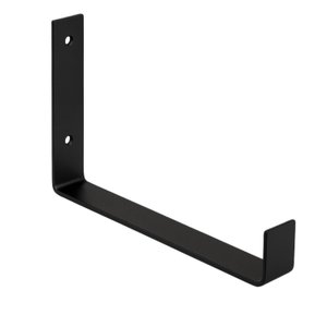 Kit 12 Mãos Francesas Invertidas 20x11 Cm Preto Aço Estilo Industrial - Nv752