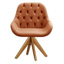 Ver imagem 4 de Poltrona Giratória de Madeira Cadeira Decorativa Sala, Escritório, Recepção Lua