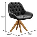 Ver imagem 3 de Poltrona Giratória de Madeira Cadeira Decorativa Sala, Escritório, Recepção Lua