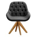 Ver imagem 4 de Poltrona Giratória de Madeira Cadeira Decorativa Sala, Escritório, Recepção Lua