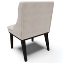 Ver imagem 6 de Kit 3 Cadeiras Decorativas Sala de Jantar Base Fixa de Madeira Firenze Veludo Cinza/Preto G19 - Gran