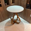 Ver imagem 4 de Mesa Lateral Bella 100% MDF 50x60cm (Pé Cebola) Vidro Branco