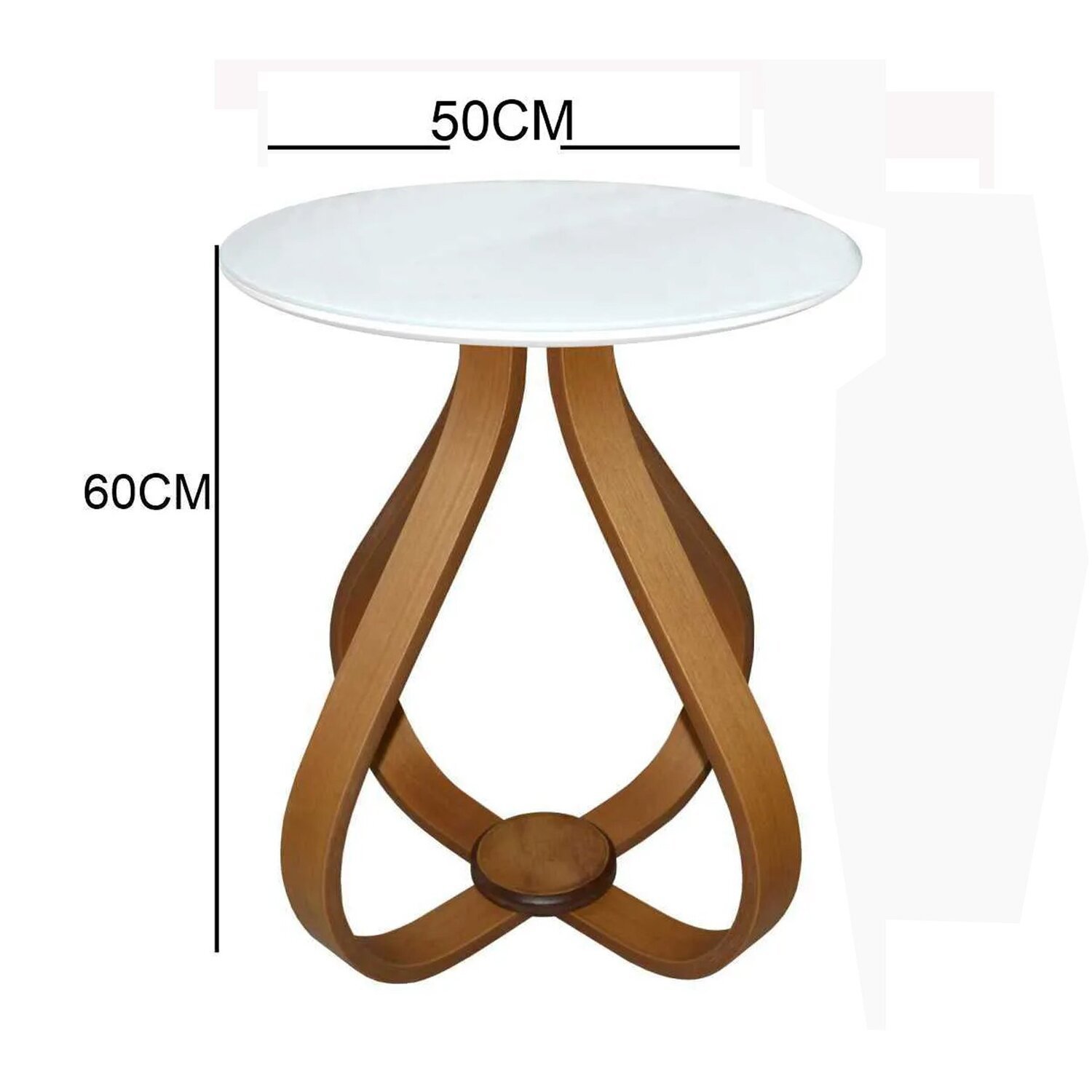 Mesa Lateral Bella 50x60cm (pé Cebola) Vidro - 3