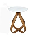 Ver imagem 2 de Mesa Lateral Bella 100% MDF 50x60cm (Pé Cebola) Vidro Branco