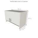 Ver imagem 6 de Armário Suspenso para Lavandeira com Suporte para Cabides