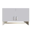 Ver imagem 5 de Armário Suspenso para Lavandeira com Suporte para Cabides Cinza/Branco/Cristal