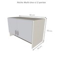 Ver imagem 4 de Armário Suspenso para Lavandeira com Suporte para Cabides Cinza/Branco/Cristal