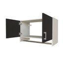 Ver mais imagens de Armário Suspenso para Lavandeira com Suporte para Cabides Preto/Branco
