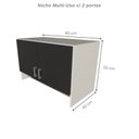 Ver imagem 4 de Armário Suspenso para Lavandeira com Suporte para Cabides Preto/Branco