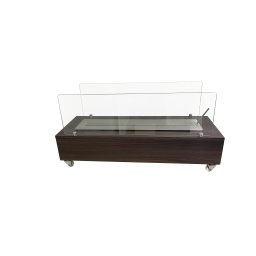 Lareira Ecológica Inox 80 Cm Carvalho Grande Rodízios Vidros - 7