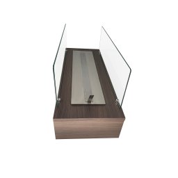Lareira Ecológica Inox 80 Cm Carvalho Grande Rodízios Vidros - 4
