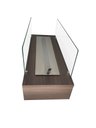 Ver imagem 4 de Lareira Ecológica Inox 80 Cm Carvalho Grande Rodízios Vidros
