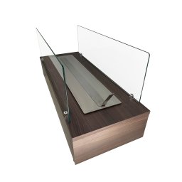 Lareira Ecológica Inox 80 Cm Carvalho Grande Rodízios Vidros - 5