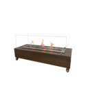 Ver imagem 1 de Lareira Ecológica Inox 80 Cm Carvalho Grande Rodízios Vidros