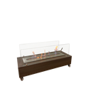 Ver imagem 3 de Lareira Ecológica Inox 80 Cm Carvalho Grande Rodízios Vidros